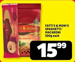 Usave Fatti's & moni's spaghetti/ macaroni offer