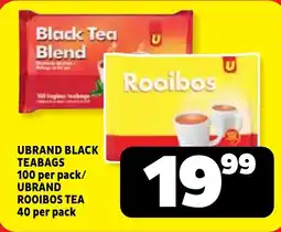 Usave Ubrand black teabags/ ubrand rooibos tea offer