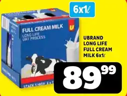 Usave Ubrand long life full cream milk offer