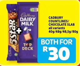 Usave Cadbury countlines/ chocolate slab offer
