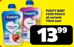 Usave Purity baby food pouch offer