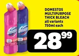 Usave Domestos multipurpose thick bleach offer