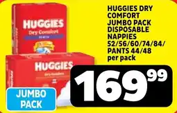Usave Huggies dry comfort jumbo pack disposable nappies/ pants offer
