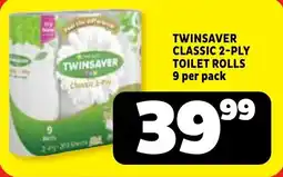 Usave Twinsaver classic 2-ply toilet rolls offer