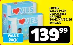 Usave Lovies value pack disposable nappies offer