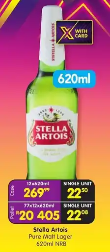 Shoprite Liquor Stella Artois Pure Malt Lager NRB offer