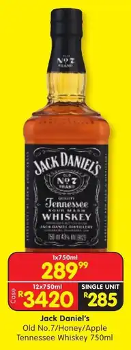Shoprite Liquor Jack Daniel's Old No.7/ Honey/ Apple Tennessee Whiskey offer