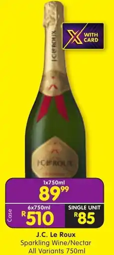 Shoprite Liquor J.C. Le Roux Sparkling Wine/ Nectar All Variants offer