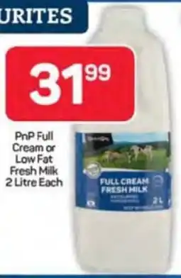 Pick n Pay PnP Full Cream or Low Fat Fresh Milk offer