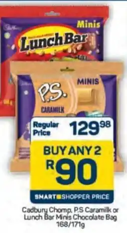 Pick n Pay Cadbury Chomp, P.S Caramilk or Lunch Bar Minis Chocolate Bag offer