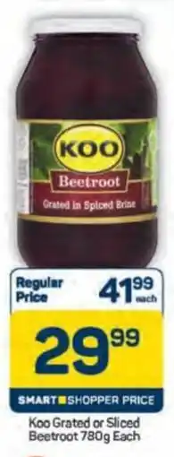 Pick n Pay Koo Grated or Sliced Beetroot offer