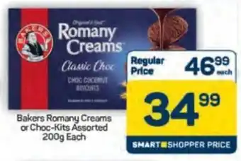 Pick n Pay Bakers Romany Creams or Choc-Kits Assorted offer