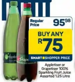Pick n Pay Appletiser or Grapetiser 100% Sparkling Fruit Juice Assorted offer