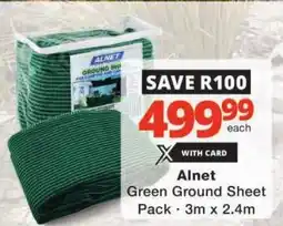 Checkers Alnet Green Ground Sheet Pack offer