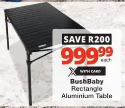 Checkers BushBaby Rectangle Aluminium Table offer
