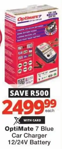 Checkers OptiMate 7 Blue Car Charger 12/24V Battery offer
