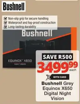 Checkers Bushnell Grey Equinox X650 Digital Night Vision offer