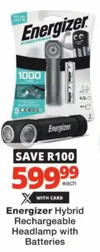 Checkers Energizer Hybrid Rechargeable Headlamp with Batteries offer