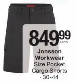 Checkers Jonsson Workwear Size Pocket Cargo Shorts offer