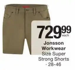 Checkers Jonsson Workwear Size Super Strong Shorts offer