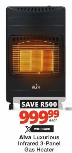 Checkers Alva Luxurious Infrared 3-Panel Gas Heater offer