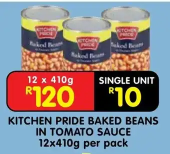 Kitchen pride baked beans in tomato sauce