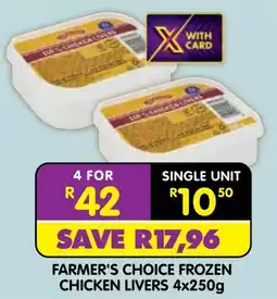 Shoprite Farmer's choice frozen chicken livers offer