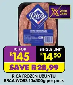 Shoprite Rica frozen ubuntu braaiwors offer