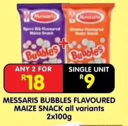 Shoprite Messaris bubbles flavoured maize snack offer