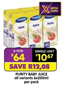 Shoprite Purity baby juice offer