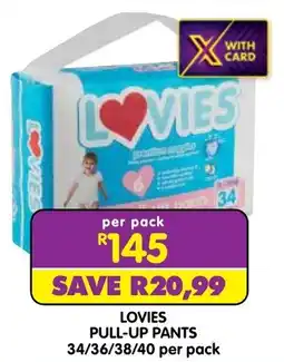 Shoprite Lovies pull-up pants offer