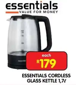 Shoprite Essentials cordless glass kettle offer