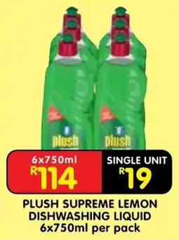 Shoprite Plush supreme lemon dishwashing liquid offer