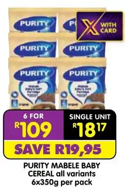 Shoprite Purity mabele baby cereal offer
