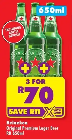 Shoprite Liquor Heineken Original Premium Lager Beer RB offer