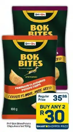 Pick n Pay PnP Bok Bites Potato Chips Assorted offer
