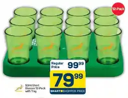 Pick n Pay Springboks Short Glasses with Tray offer