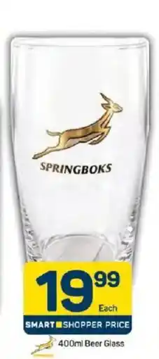 Pick n Pay Springboks Beer Glass offer