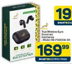 Pick n Pay Springboks True Wireless Sync Stemmed Earphones offer