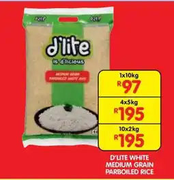 Shoprite D'LITE WHITE MEDIUM GRAIN PARBOILED RICE offer