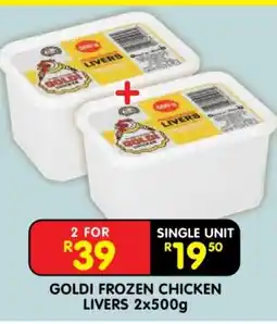 Shoprite GOLDI FROZEN CHICKEN LIVERS 2x500g offer