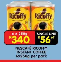 Shoprite NESCAFÉ RICOFFY INSTANT COFFEE 6x250g per pack offer