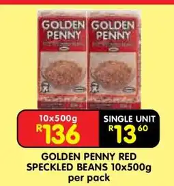 Shoprite GOLDEN PENNY RED SPECKLED BEANS 10x500g offer
