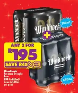 Shoprite WINDHOEK PREMIUM DRAUGHT BEER offer