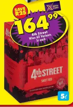 Shoprite 4TH STREET WINE all variants offer