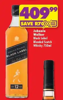 Shoprite JOHNNIE WALKER BLACK LABEL BLENDED SCOTCH WHISKY 750ML offer