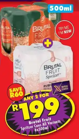 Shoprite Brutal Fruit Spritzer Cans All Variants 6x500ml offer