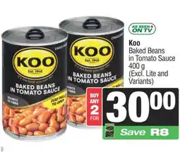 Spar Koo Baked Beans in Tomato Sauce 400 g offer