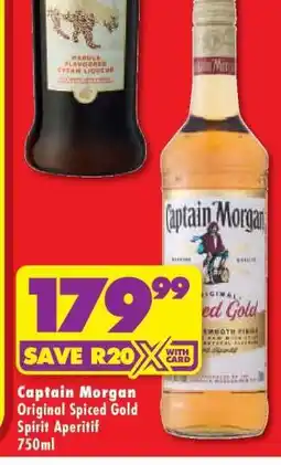 Shoprite CAPTAIN MORGAN ORIGINAL SPICED GOLD SPIRIT APERITIF 750ml offer