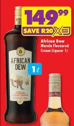 Shoprite African Dew Marula Flavoured Cream Liqueur 1ℓ offer